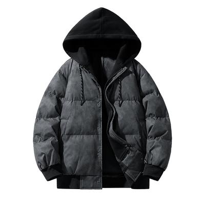 Cotton Clothing for Men and Women Short Style Winter New Fake Two-piece Hooded Thickened Warm Sports Leisure Fashion Comfortable