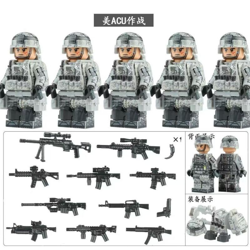High military US special forces soldiers green beret army weapons miniature building block puzzle birthday gift world war ii