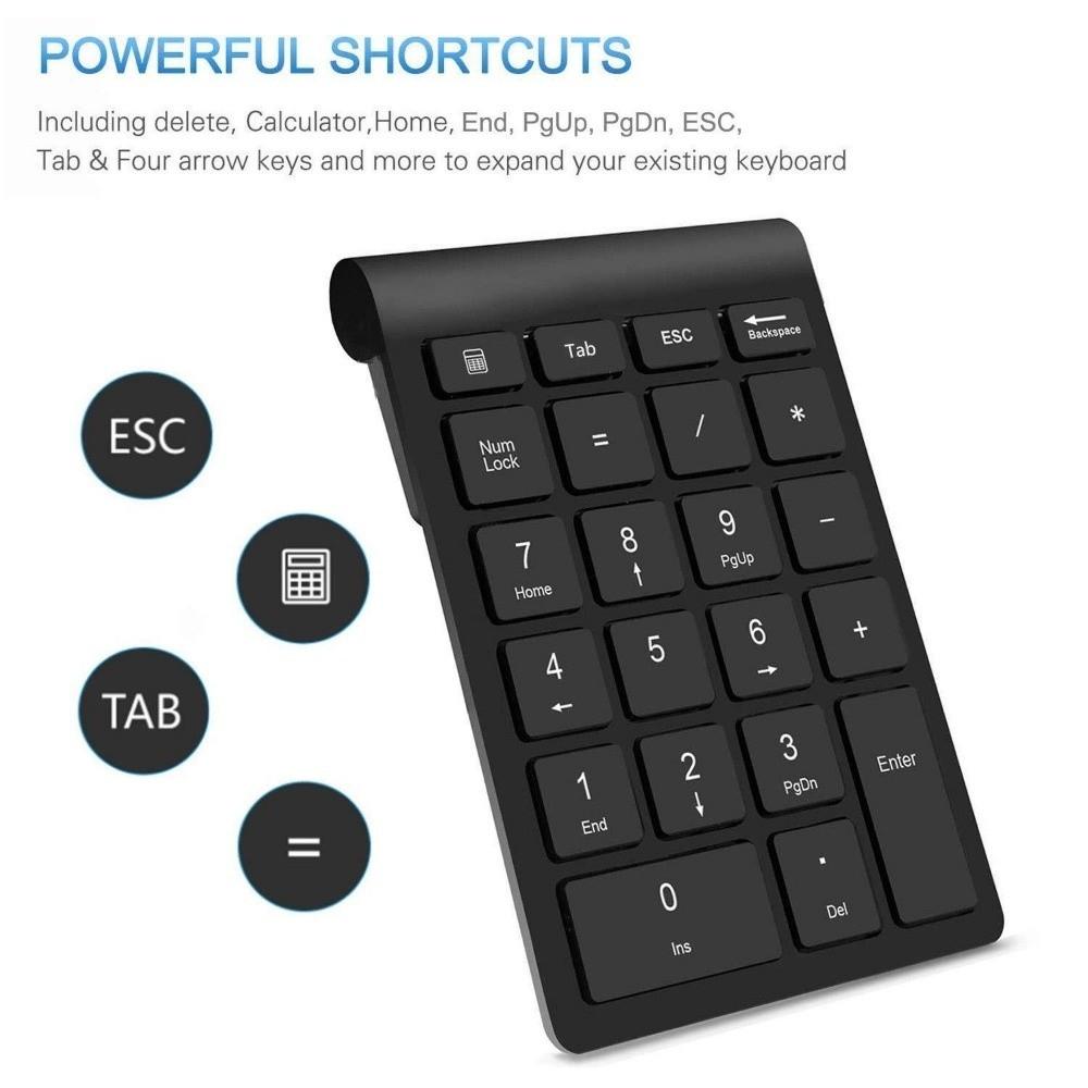 22 Keys Mini Digital Keypad USB 2.4G Digital Numpad Number Pad  For Windows