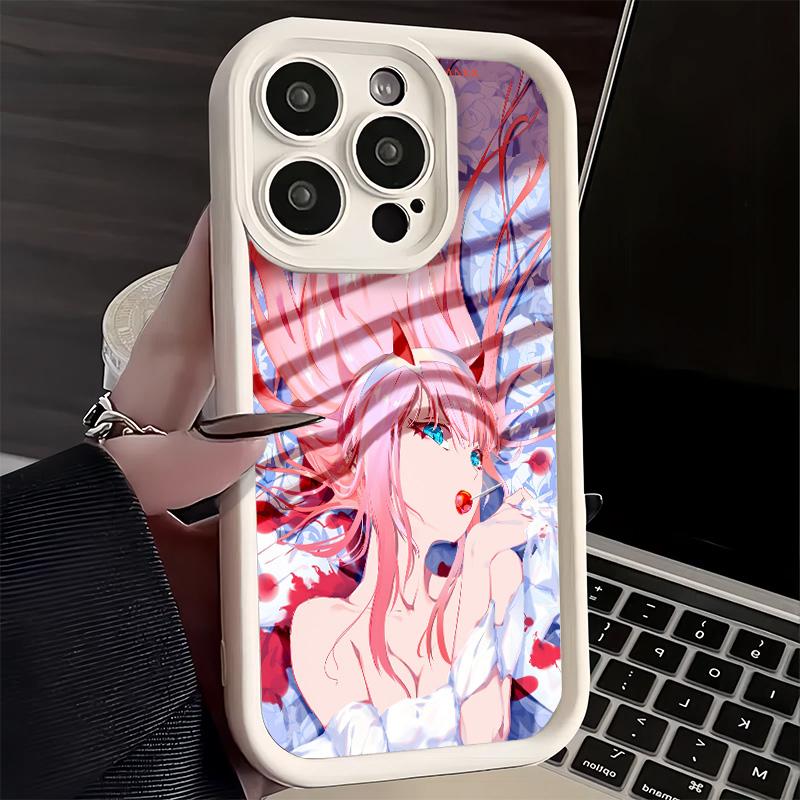 Phone Case for iPhone 17 Air 16E 15 16 Pro Max Darling Zero Two 02 Anime Cover 14 Plus 13 12 Mini Soft Shell Silicone Fundas