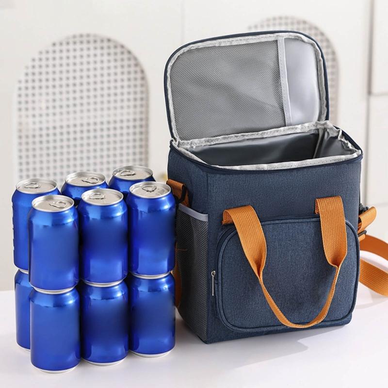 Insulated Food Container with Shoulder Belt Waterproof Lunch Storage Bag Large Capacity Multiple Pockets Box for Meal