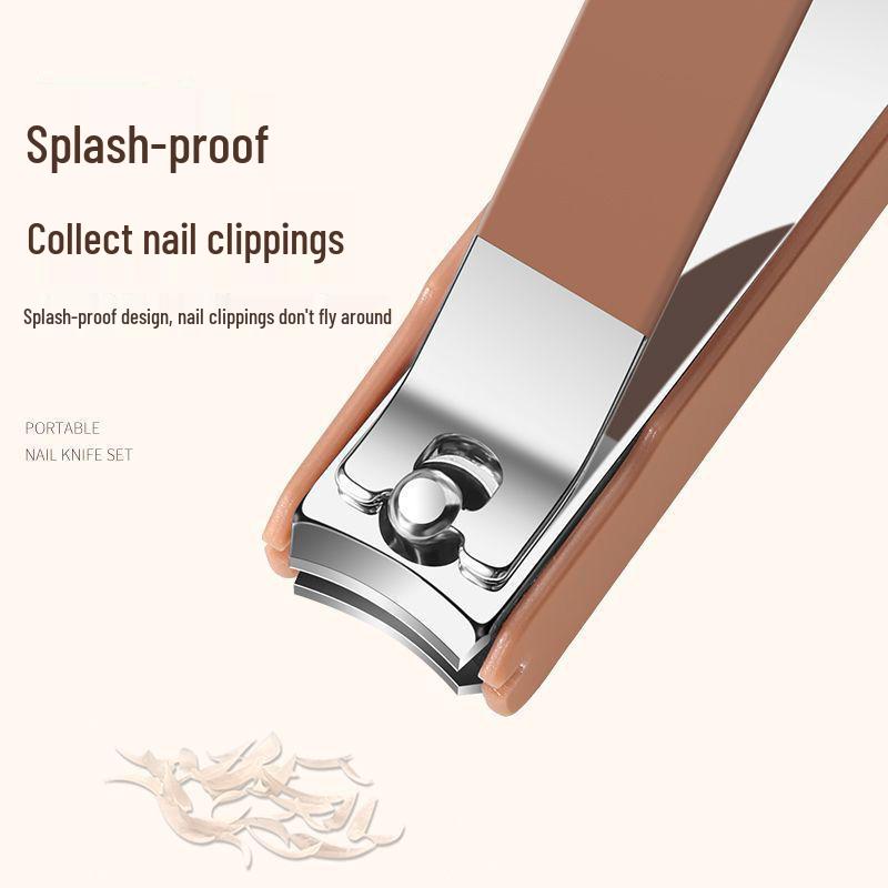 Portable Anti-Splash Manicure Set: Nail Clippers & Scissors