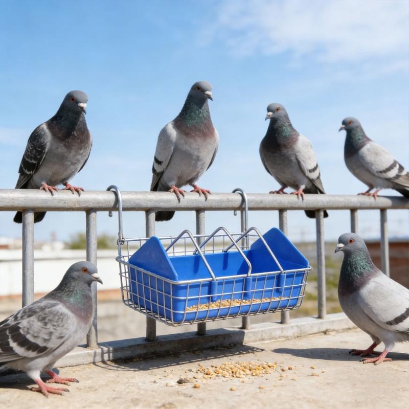 Cage Mounted Feeders for Small Poultry Thick Shatterproof and Removable Wire Dividers Accommodating Multiple Birds Comfortably