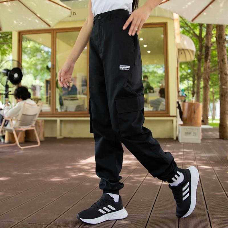 Adidas Women s Pants Official Flagship Genuine 25 New Model Trefoil Casual Cargo Pants Cuffed Sports Pants for Women M