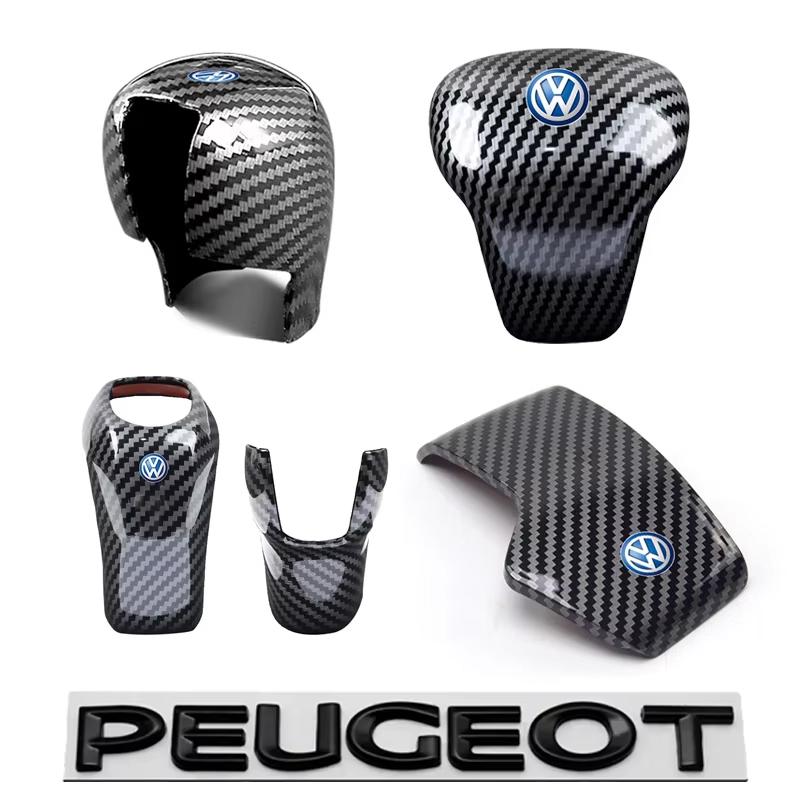 Carbon Fiber Car Gear Head Shift Knob Handle Cover Trim Sticker For VW Golf Polo GTI Tiguan R-Line Passat Santana Variant Jetta BH4