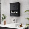 Bathroom Wall Cabinet, Vanity Unit, Doors, Shelf, 2 Drawers, 50.8 x 17.8 x 66 cm, Black