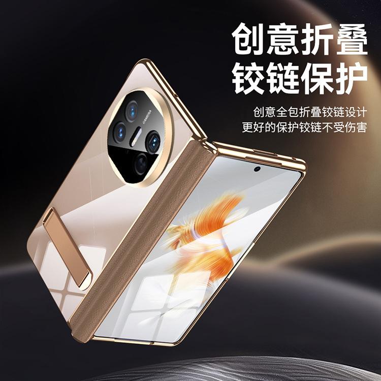 Applicable to Huawei MateX3 mobile phone case and film integrated electroplating transparent shaft all-inclusive hinge protection X5 bracket case