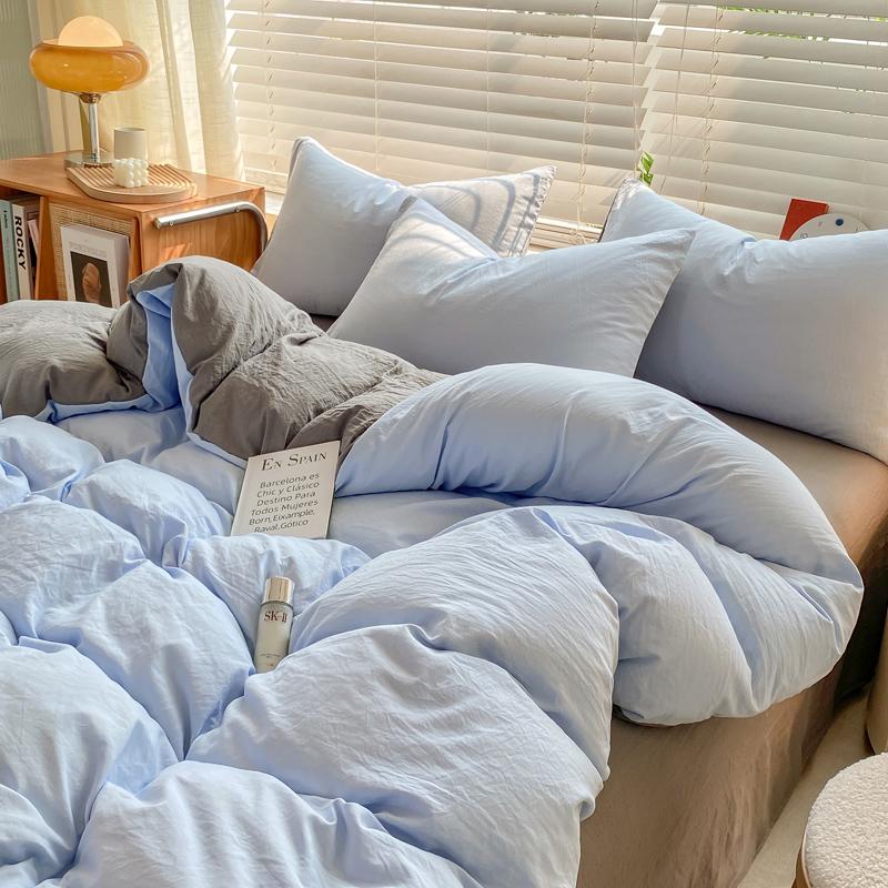 Bedding Comforter Cover Set with Pillowcase Bed Sheet Single Full Bed Linen Quilt Cover Bedding Set with Zipper Queen/King