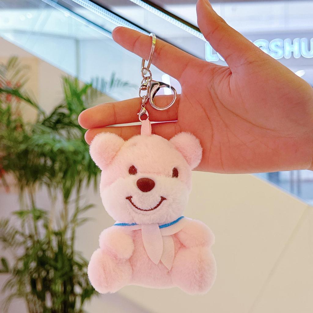 Navy Bear Plush Keychain Charm