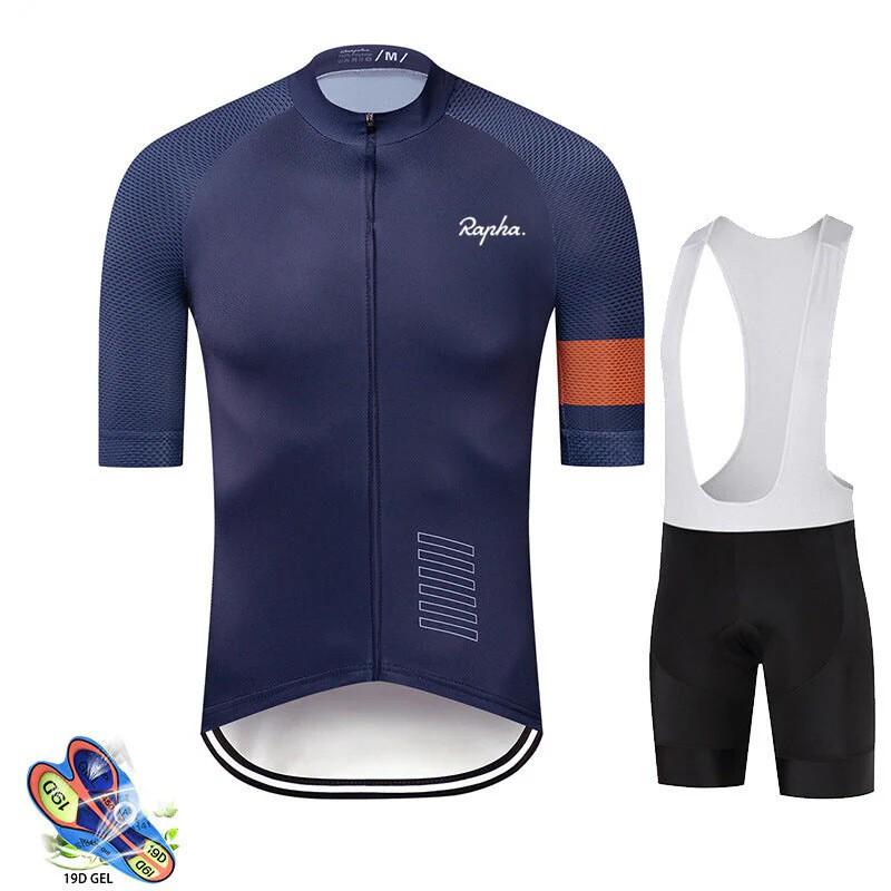 Mens Cycling Jersey Set Breathable Short Sleeve Road Mountain Bike Apparel Sportswear