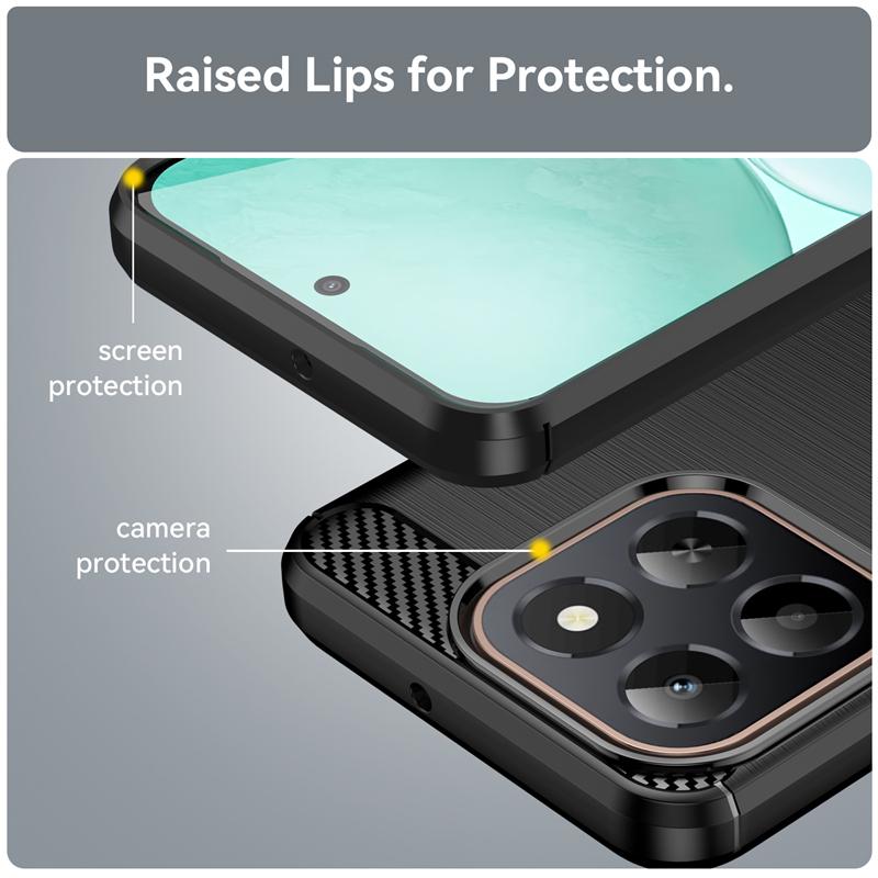 Soft TPU Funda For Honor X6C Shockproof Soft Silicone Carbon Fiber Back Cover Honor X6C Phone Case For Honor X6C Case 6.61 inch