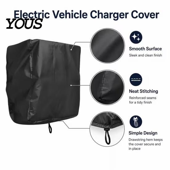Anti Fouling Charging Point Protector Car Station Dust Cover, Universal Waterproof Oxford Cloth Protective Ev Cover Shield, Drawstring Design