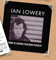 

7inch Record IAN LOWERY - Time Is Gone / Sucker Punch R3 RESIVU 1992 UK Rock Used