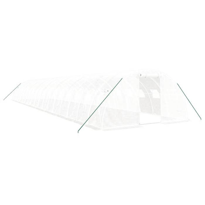 VidaXL Greenhouse with White Steel Frame 72 M² 18x4x2 M, Polytunnel, Cold Frame, Tomato Greenhouse, Garden Greenhouse, 3188079