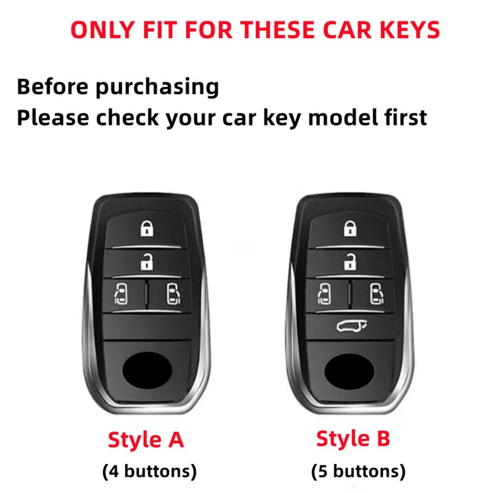 Metal Suede Car Remote Key Cover Case Holder shell Keychain Fob For Toyota New Alphard Hev Crown Vellfire Granvia Sienna 2025