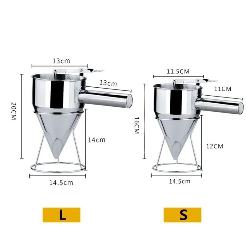 600/1200ML Stainless Steel Liquid Funnel Dispenser, Octopus Ball Tool, Cooking Kitchen Accessories with Handle and Bracket