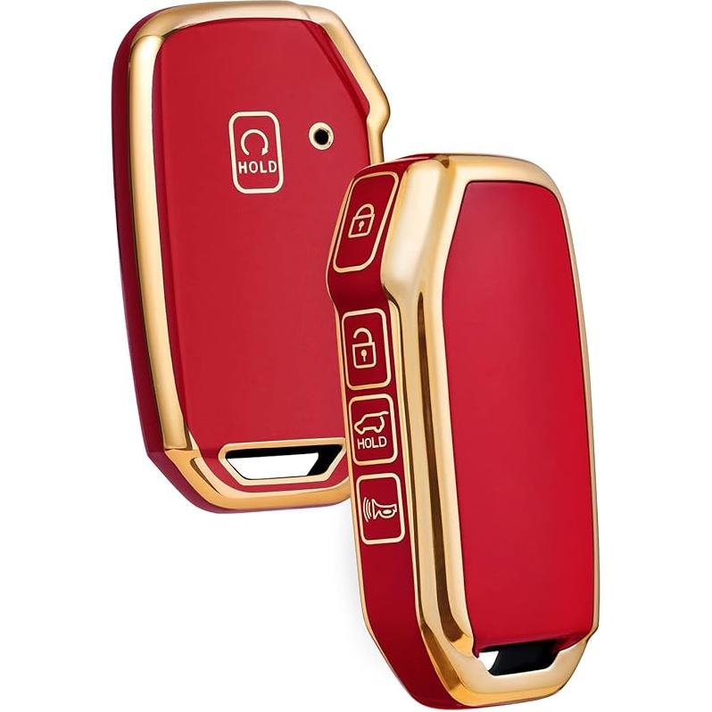 ELOHEI Key Fob Cover for Kia, Key Fob Case Accessories for 2019-2022 Kia Soul Forte Telluride K5/K3 Seltos NIRO Sportage Sorento Premium Soft TPU 360