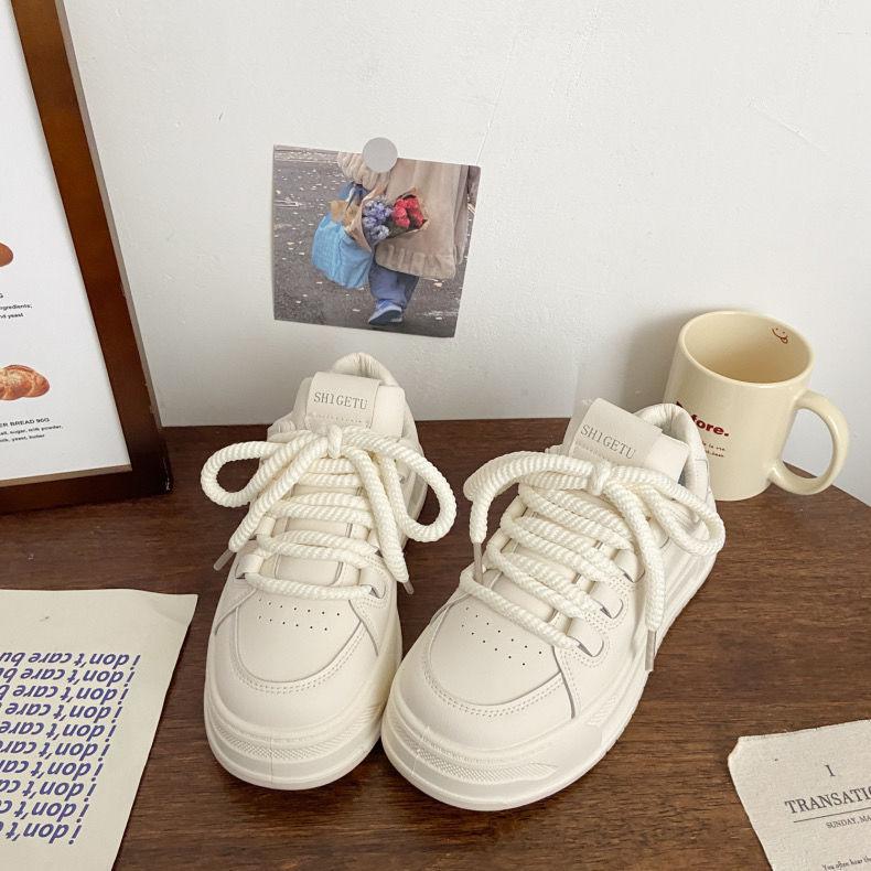 Super Fire Women's New Spring and Autumn Thick-soled Height Increase Versatile with Skirts Sports and Leisure Board Shoes