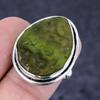 Natural Moldavite Quartz Gemstone 925 Sterling Silver Jewelry Ring Size 7 b1b63