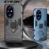 KEYSION Противоударный защитный чехол для HONOR 200 Pro 5G, мягкий силикон + ПК с металлическим кольцом-подставкой, задняя крышка для телефона для Huawei Honor 200 Pro