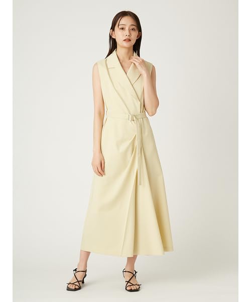 FRAY Draped Tailored Gilet Dress FWFO252088 YEL I.D. Women's