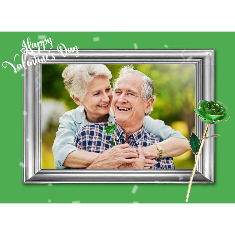 24K Green Rose for Her, Eternal Love Real Gold Plated Rose Flower, Best Present for Wife/Mom/Girlfriend Anniversary, Wedding, Birthday, Graduation