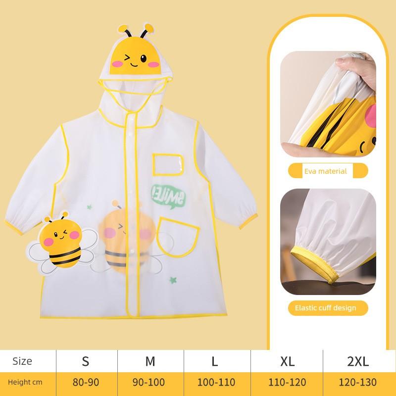 Xiaolumili Cute Cartoon Children Transparent Panda Poncho Primary School Baby Children Rain Gear Raincoat Summer