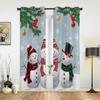 Christmas Tree Snowman Snowflake Window Curtains for Bedroom Luxury Kitchen Curtains Living Room Christmas Curtains