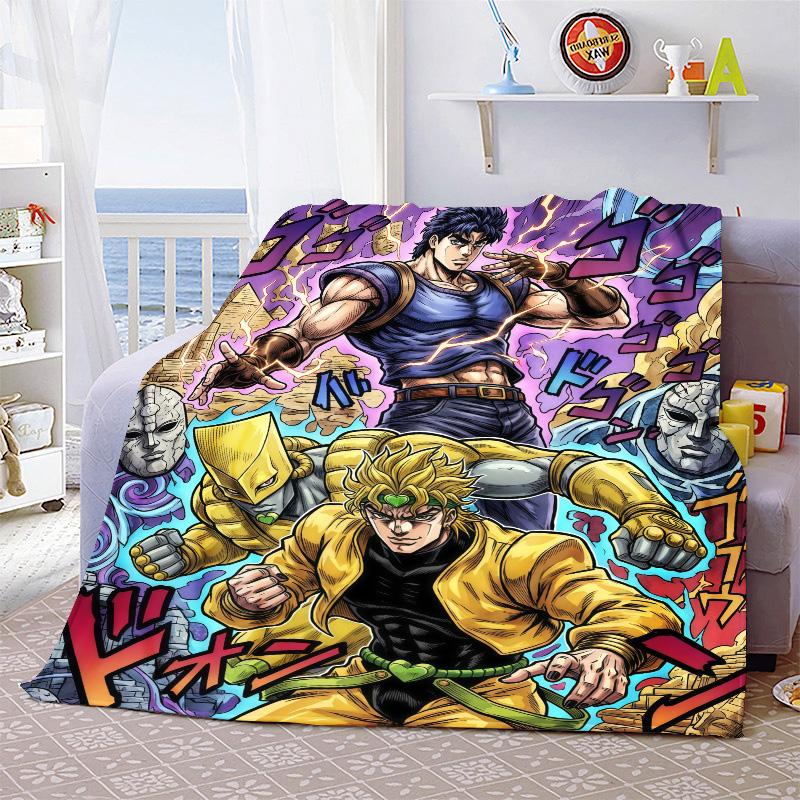 JoJo Bizarre Adventure Throw Blanket Flannel Soft Cozy Warm Blanket for Sofa Bed Lightweight Home Decor -QJY