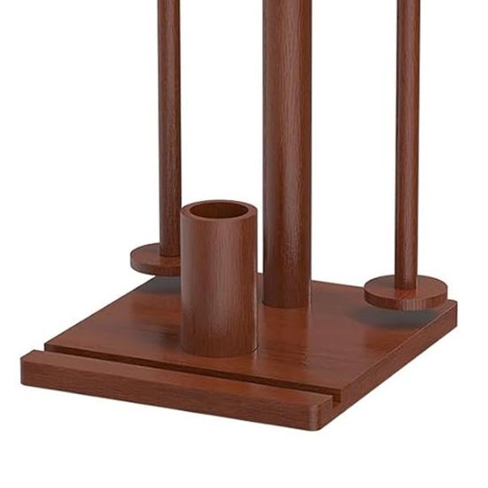 Wooden Yarn Holder Magnetic Rotating Yarn Spinner with 2 Spindles Yarn Dispenser with Phone Stand for Knitting And Crocheting