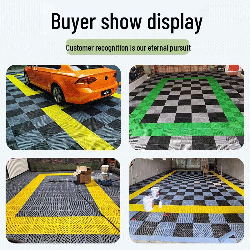 Car Wash Room Floor Grid - 4cm Garage Tile Floor Mat 4S Shop Grid Mat