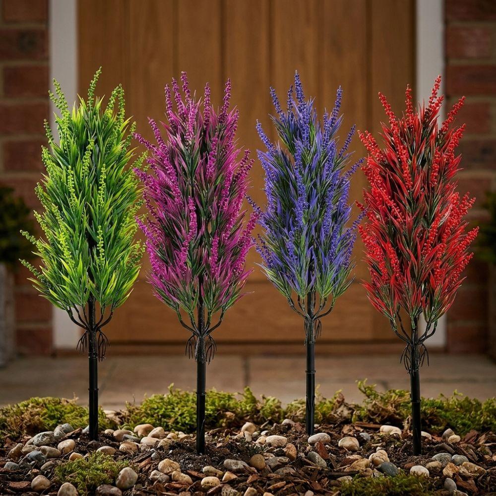 No Fade Lavender Tree Ground Stake UV Resistant Fake Flower Sprigs  Maintenance Free