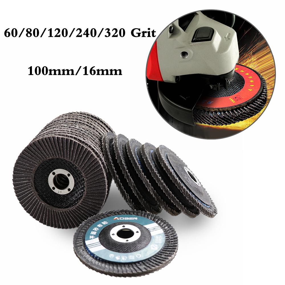 4/" 100mm Angle Grinder Flap Sanding Disc Polishing Wheel 60-320 Grit Rotary Tool