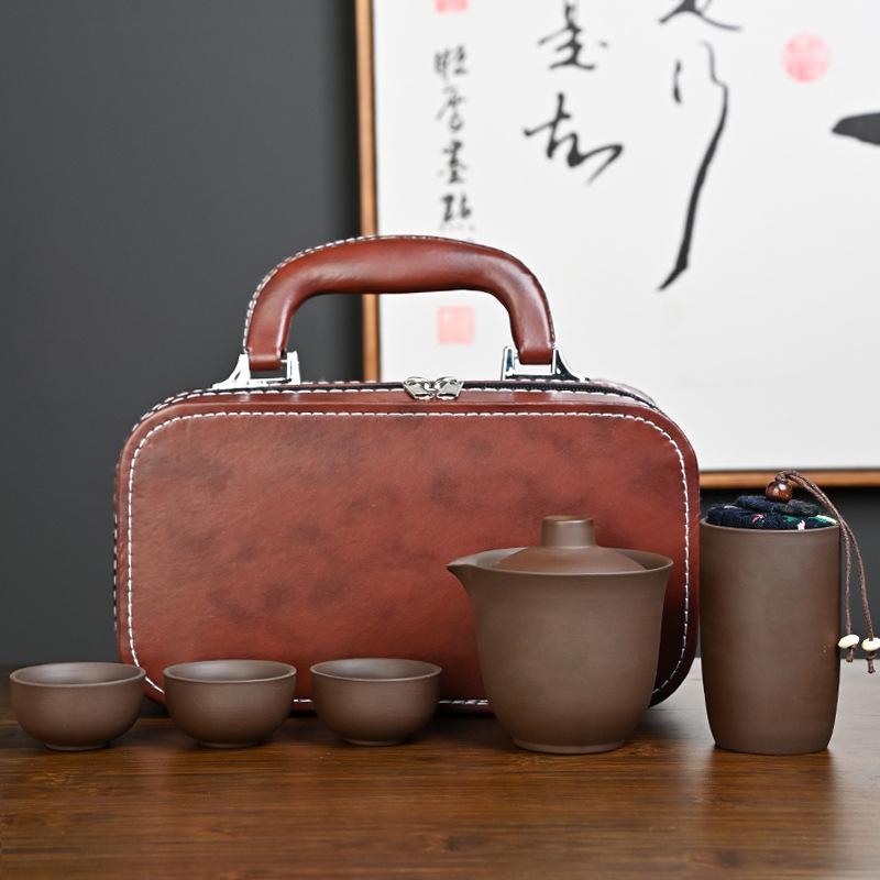 A Complete Set of Travel Tea Sets, Outdoor Kung Fu Tea Sets, Holiday Chinese Business Gifts