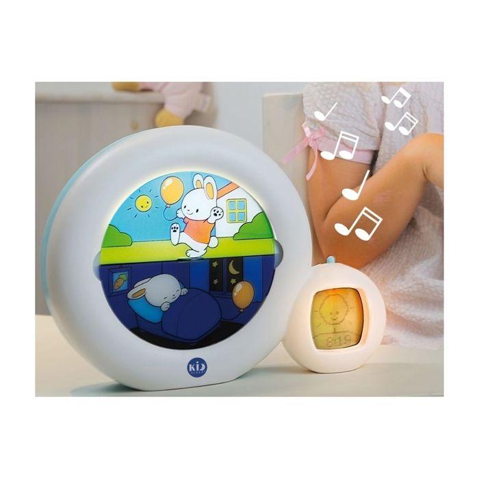 Réveil enfant éducatif kid'sleep - claessens'kids - veilleuse musicale - jour/nuit - lune