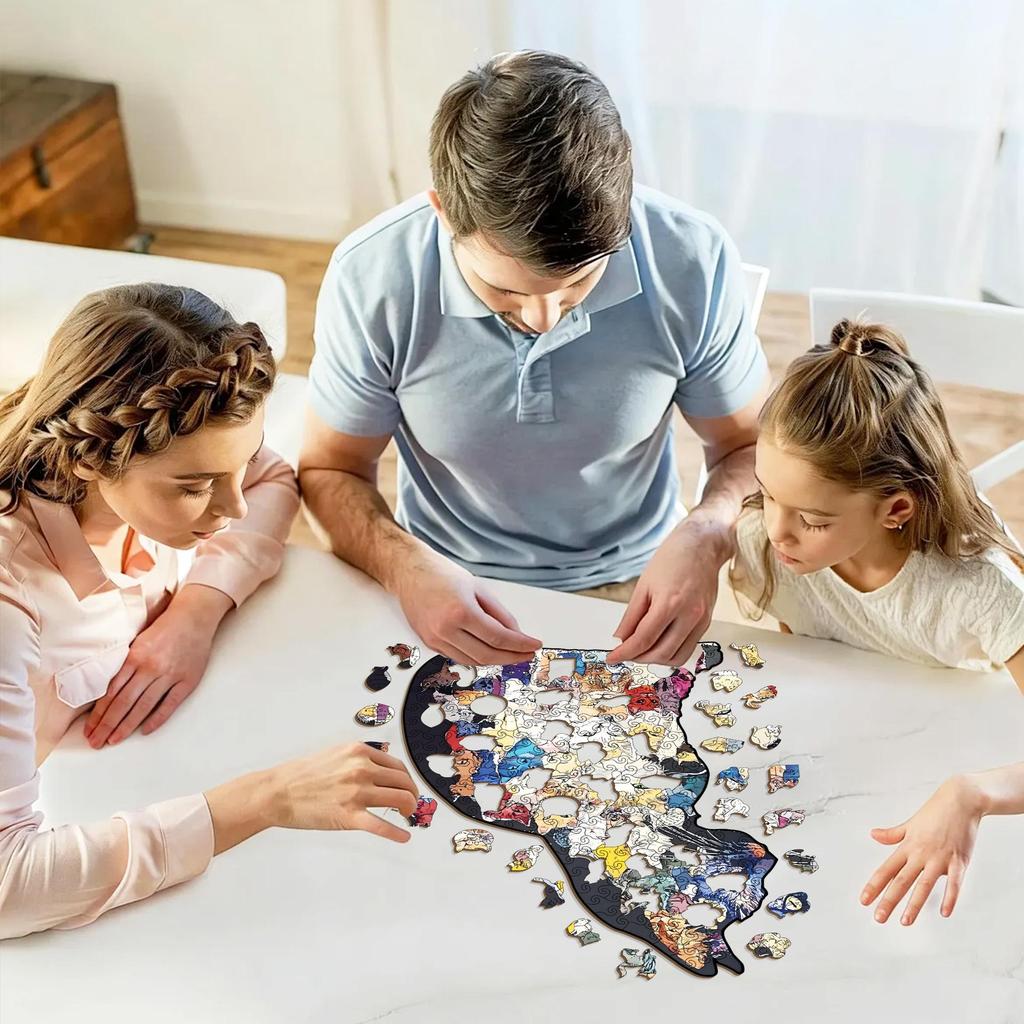 Wacocetoy Cross-Border Cat Collage Irregular Wooden Jigsaw Puzzle: Challenging Money Box Style