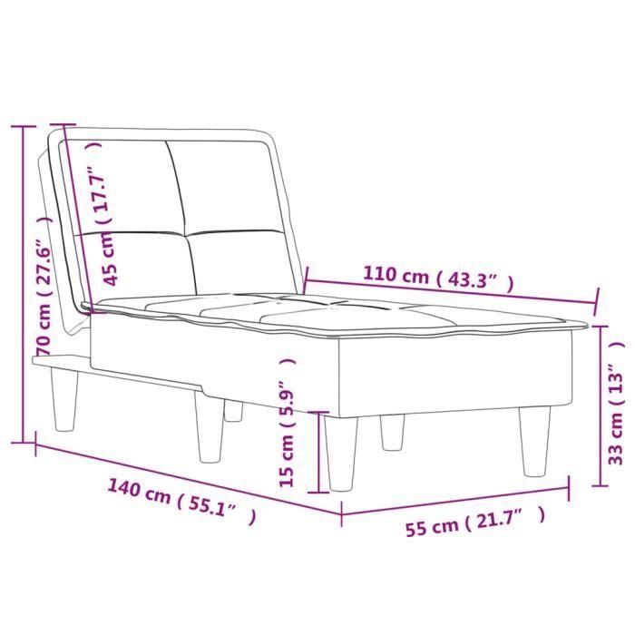 VidaXL Chaise Longue Black Velvet 352847