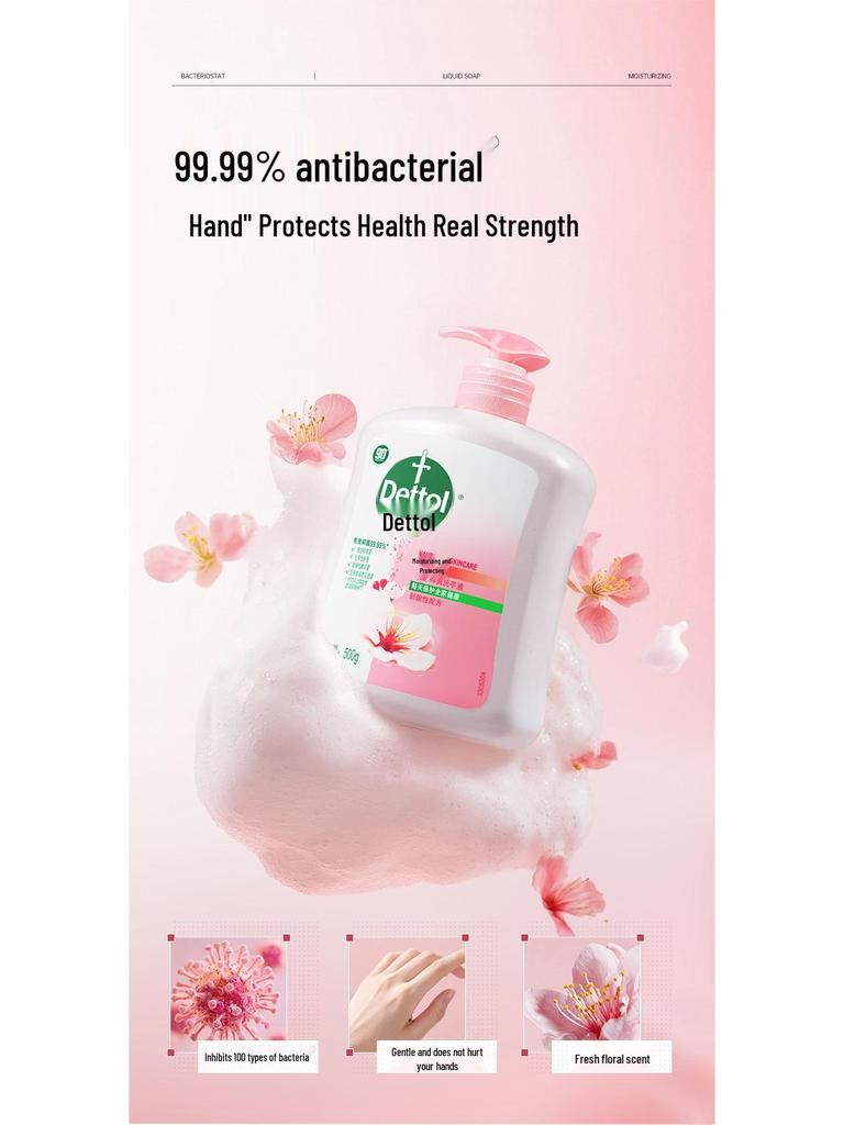Dettol Antibacterial Hand Wash 500g - Moisturizing & Non-Drying for Children, Students, Adults