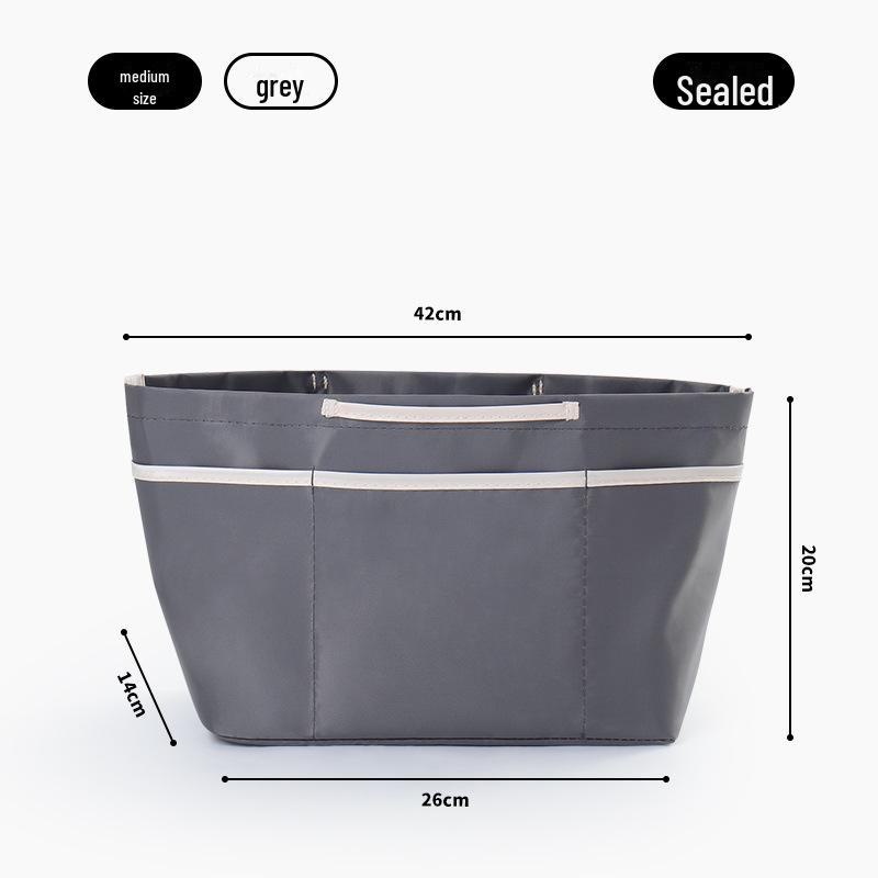 Dragon Inlay Nylon Tote Bag with Built-In Organizer and Multiple Pockets for Cosmetics