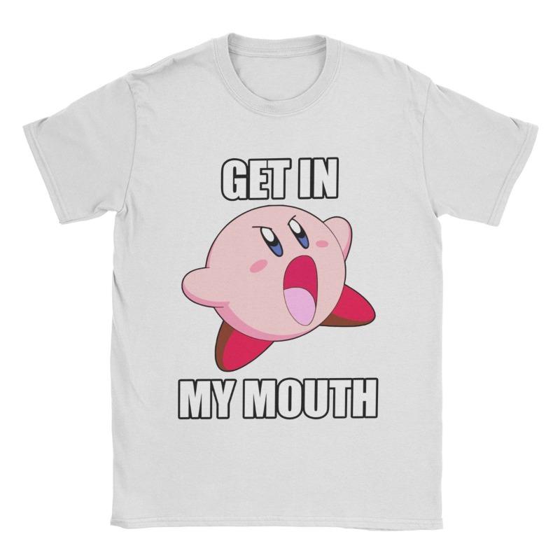 

Kirbys Retro Japanese T-Shirts Men Women Nostalgia Childhood ACT Game Awesome Pure Cotton Tees Round Neck T Shirt Clothes 150