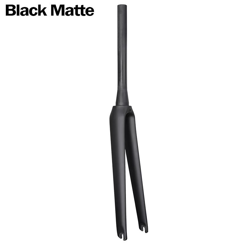 Rigid carbon fork 700c V brake Track Fixed Gear Bicycle rigid carbon fork 100*9mm Tapered Tube V brake road bike fork carbon Black Matte
