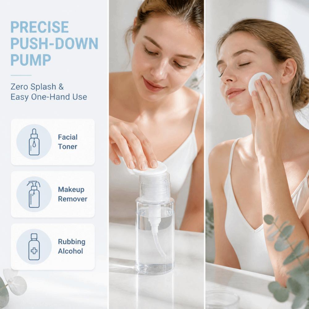 6 Pack Leakproof Push Down Pump Bottle Dust Proof Lid Empty Dispenser Nail Polish