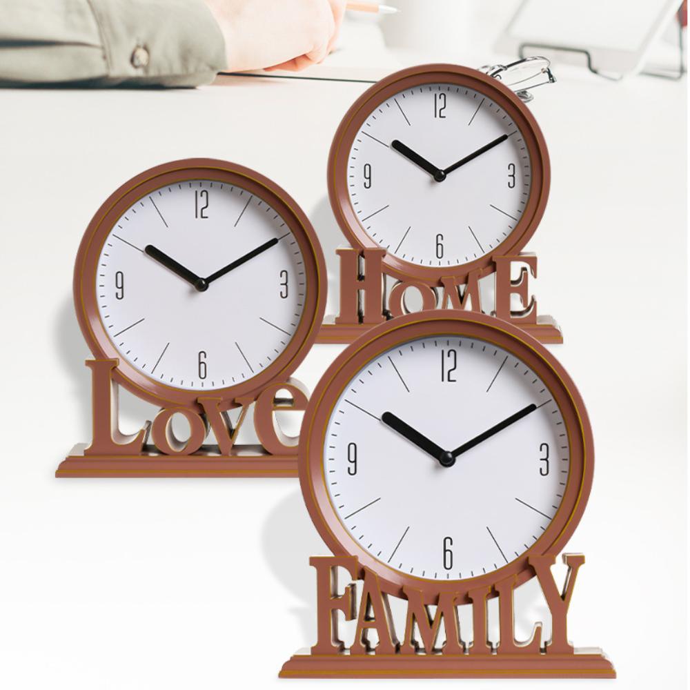 High Quality Vintage Style Desk Clock Fashion Round Pointers Clock Non Ticking Clock  Dorm