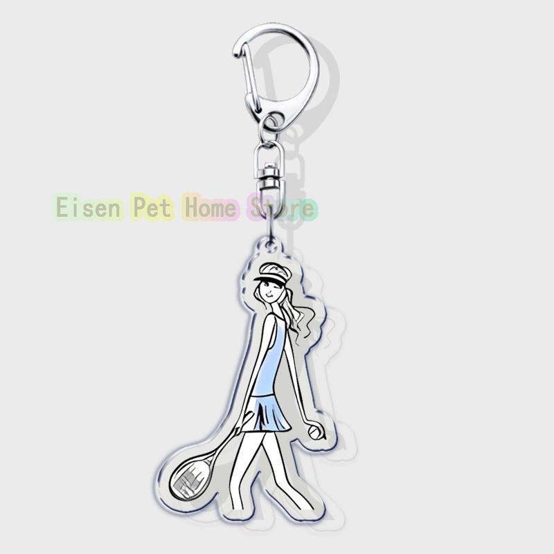 Classic Sports I Love Tennis Keychains for Accessories Bag Hobby Bike Car Keyrings Jewelry Friends Father Boyfriends Gifts