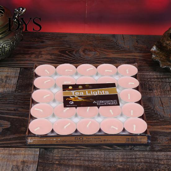 Tea Candle 50Pcs Smokeless Round/Heart Shape Flickering Birthday Mini Desktop Atmospheres for Party Wax