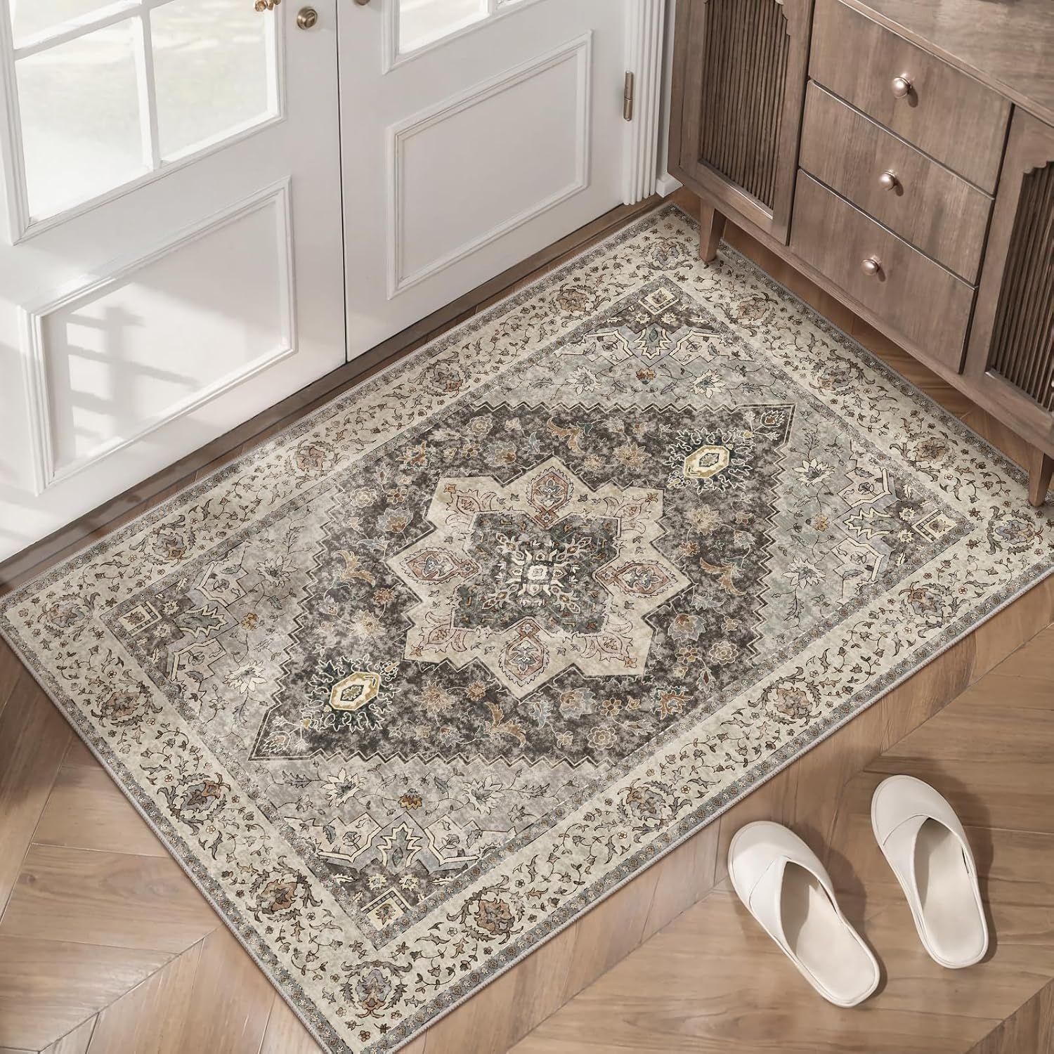 

80*120СМ Персидские Кристальные Бархатные Напольные КОВРИКИ, Бытовые Противоскользящие Дверные КОВРИКИ, Противоскользящие Коврики для Ног, Подходят для Ванных комнат, Спален и Дверных проемов 40*60cm