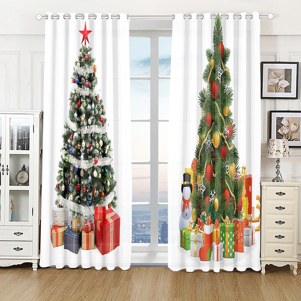 2024 Christmas Curtains for Living Room Sunshade Curtains for The Bedroom Aesthetic Decoration Snowflake Drapes Para La Sala