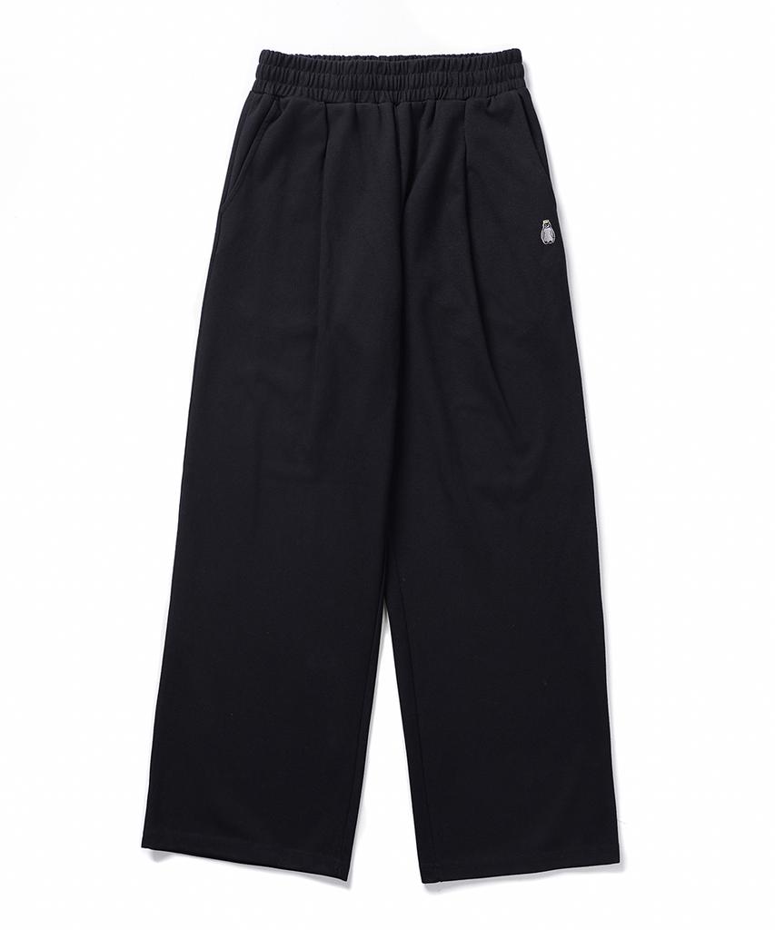 GAKKAI UNIONS [Select Summer, Brushed, Or All-Season Fabric] Single-Pleat Wide Sweatpants Black