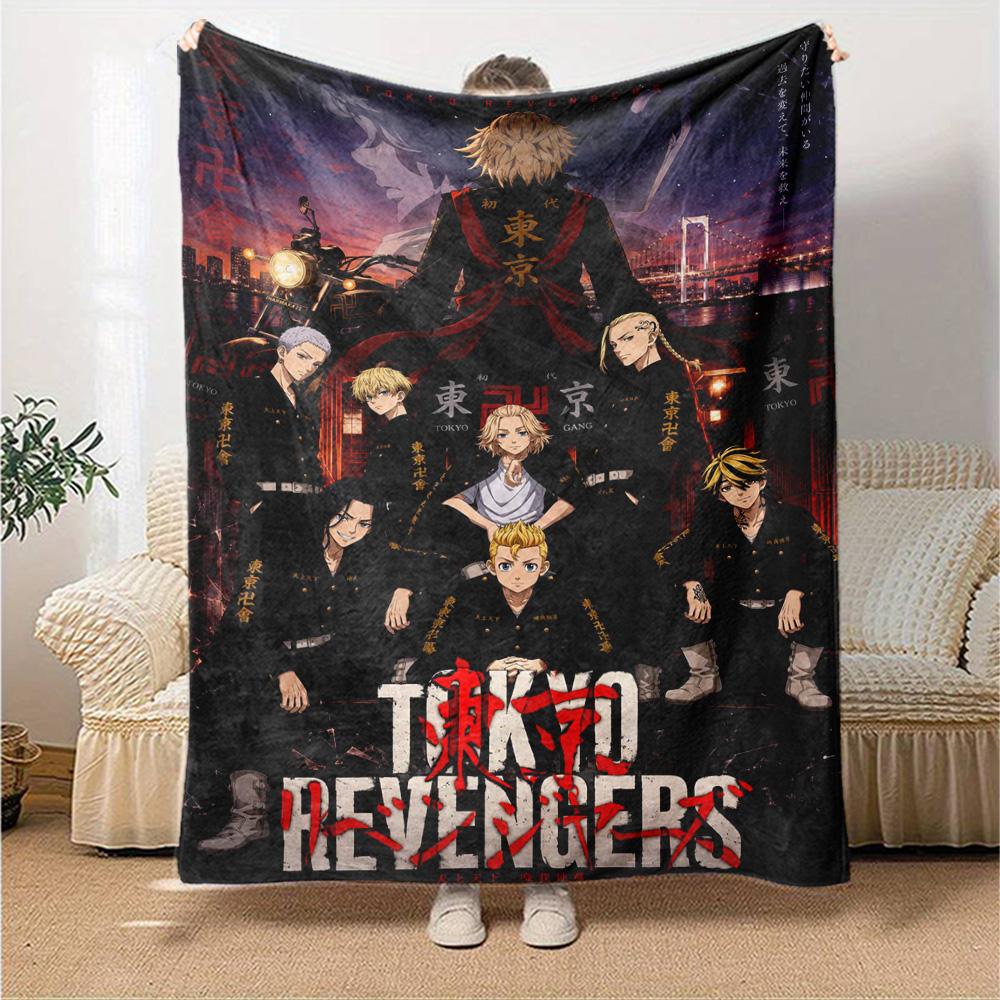 TOKYO REVENGERS Print Flannel Blanket High Quality Warm Comfortable Cover for All Seasons Perfect for Gifts Home Decor