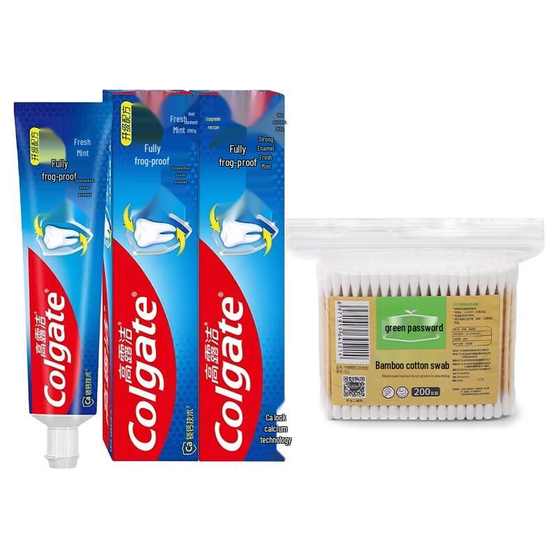 Colgate Fresh Mint Toothpaste Twin Pack with Bonus Swabs